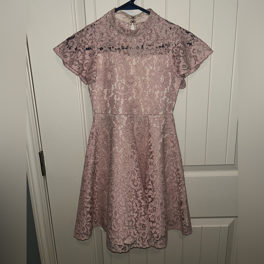 Rare Editions Mauve Lace Dress